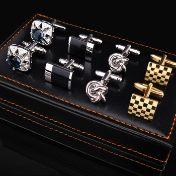 Set butoni pentru manșete și clips cravată, aliaj, unisex, stil geometric, electroplatare