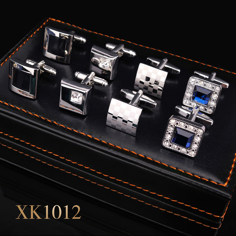 Set butoni pentru manșete și clips cravată, aliaj, unisex, stil geometric, electroplatare