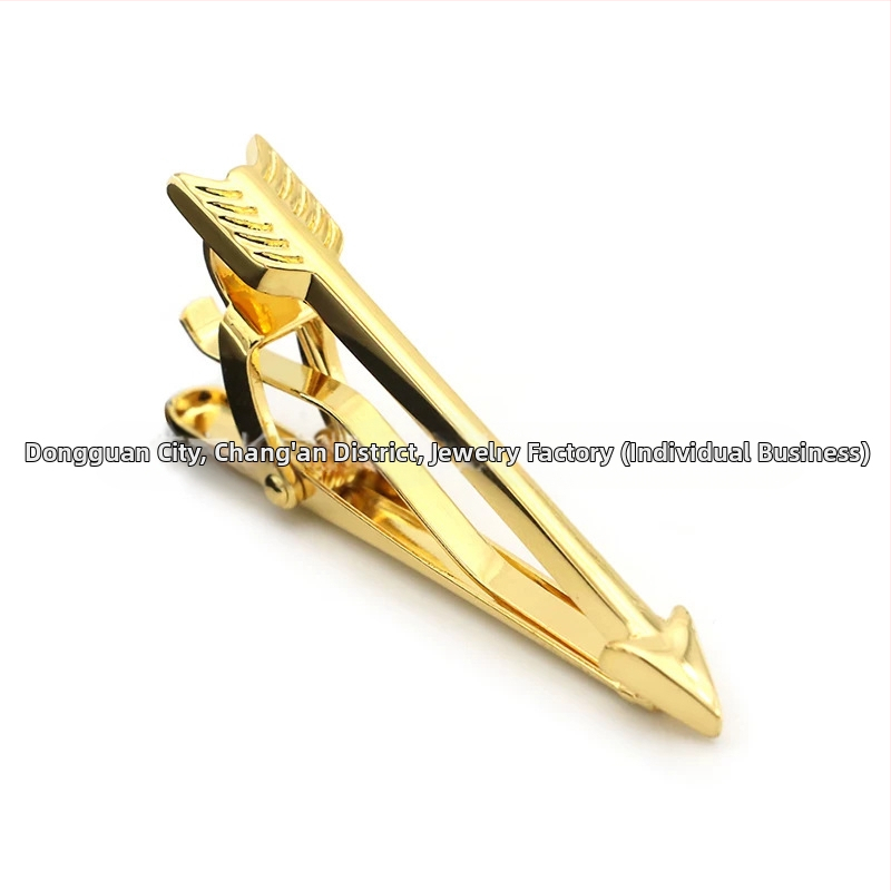 Nyakkendőkapocs - réz, 24K elektroplattált, nyíl-stílusú geometriai, férfi kiegészítő