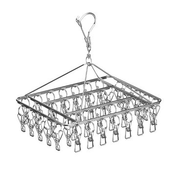 Ατσάλινο κλιπ για στέγνωμα, κρεμάστρα πολυλειτουργική αποθήκευσης για κάλτσες και ρούχα, Μοντέλο 009, πτυσσόμενο