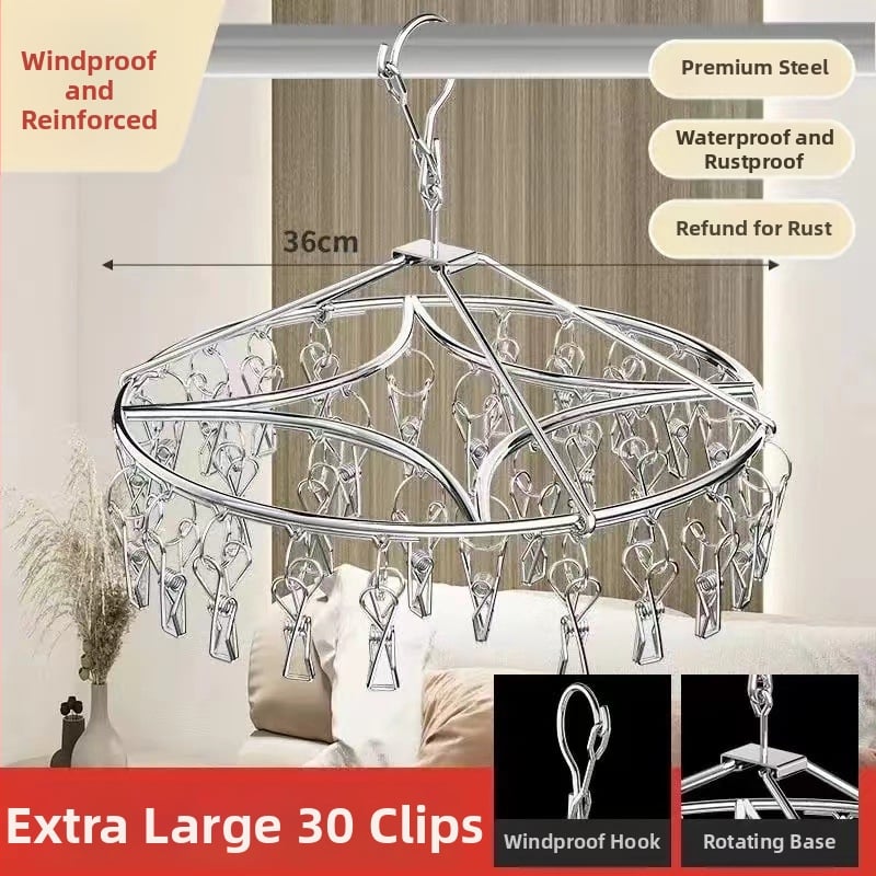 Ατσάλινο κλιπ για στέγνωμα, κρεμάστρα πολυλειτουργική αποθήκευσης για κάλτσες και ρούχα, Μοντέλο 009, πτυσσόμενο