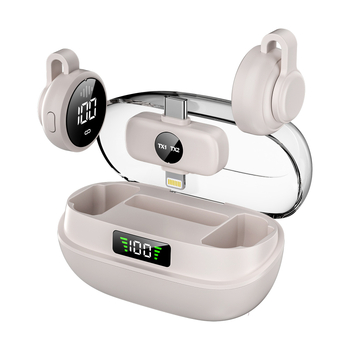 Lavalier mikrofons tiešraidei - omnidirekcionalais, iekšēja akumulatora 300–500 mAh, frekvenču diapazons 20 Hz–20 kHz, SNR ≥70 dB, 2 kanāli