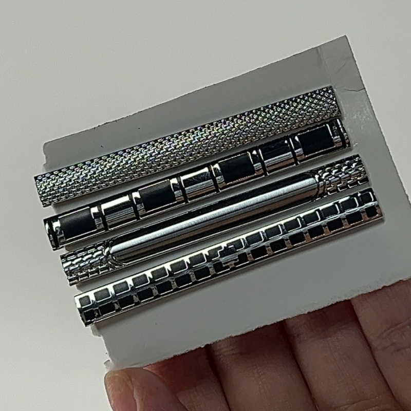 Σετ κλιπ γραβάτας για άνδρες, από χαλκό, με σχέδιο ριγών, επίπεδη κεφαλή, γεωμετρικό στυλ, ηλεκτροπλατιωμένο φινίρισμα.