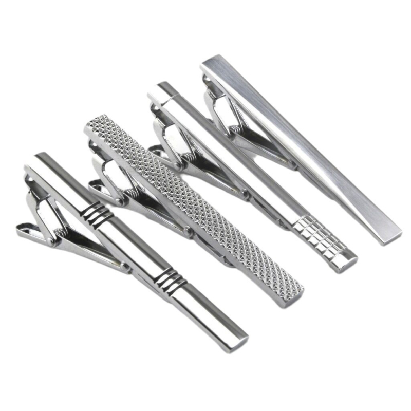 Σετ κλιπ γραβάτας για άνδρες, από χαλκό, με σχέδιο ριγών, επίπεδη κεφαλή, γεωμετρικό στυλ, ηλεκτροπλατιωμένο φινίρισμα.