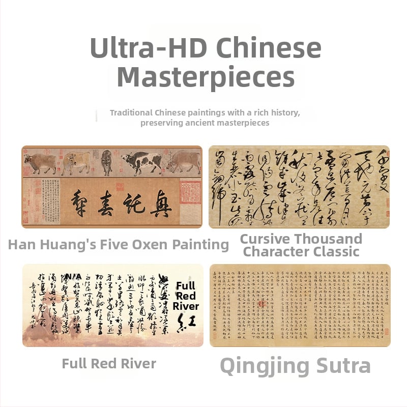 Гумирана подложка за бюро, двустранна, нехлъзгаща, OEM персонализиране, мотиви поезия и живопис