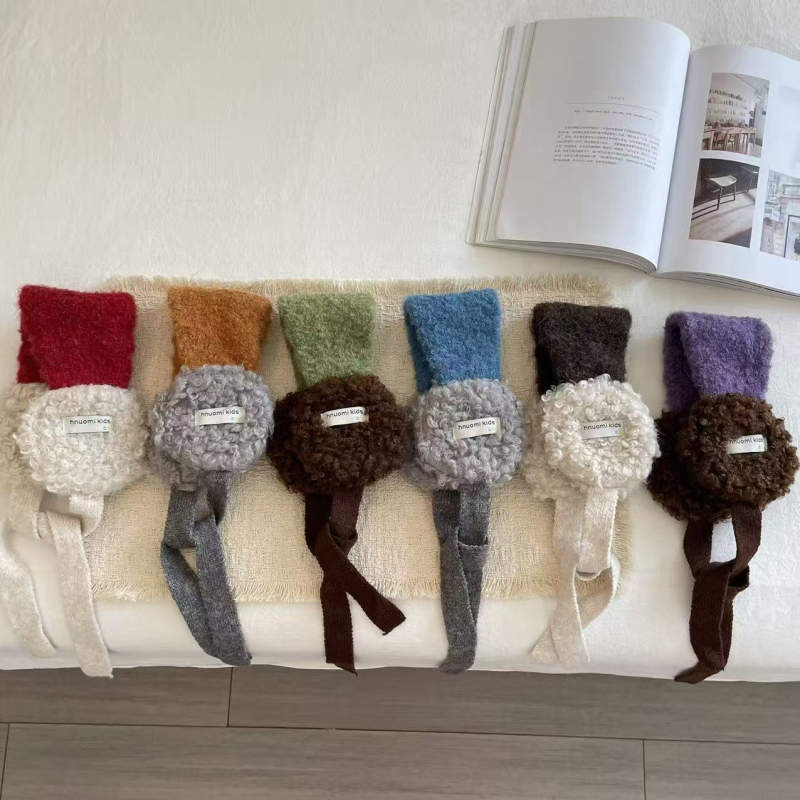 Детски плюшени ушанки за зима – унисекс, за деца, акрилна прежда, основен стил, Зима 2025