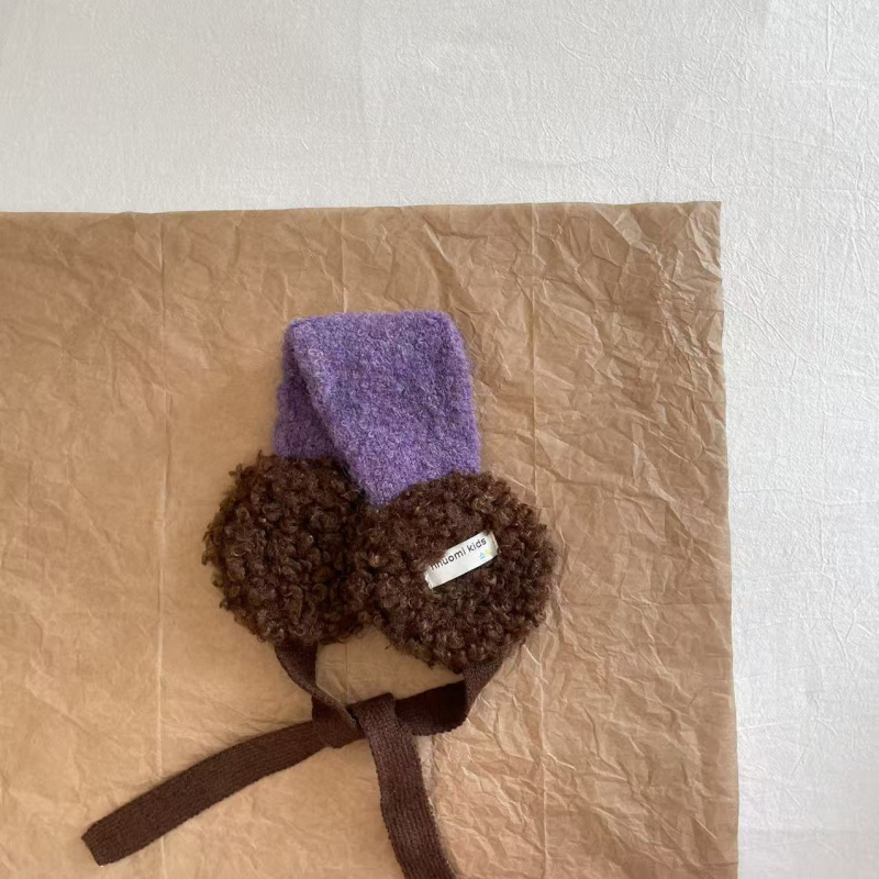 Детски плюшени ушанки за зима – унисекс, за деца, акрилна прежда, основен стил, Зима 2025