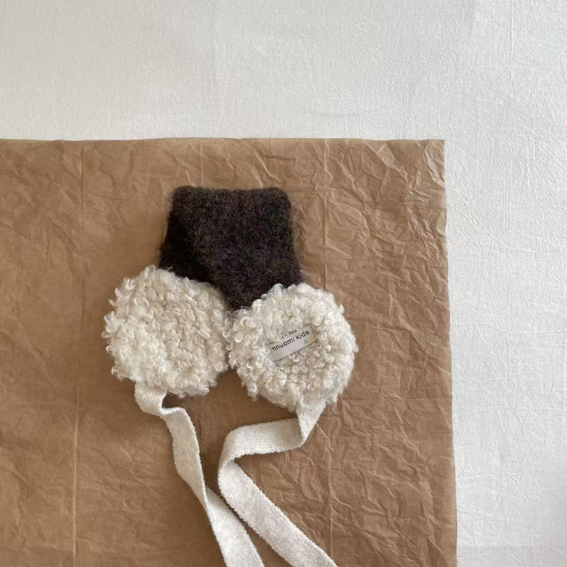 Детски плюшени ушанки за зима – унисекс, за деца, акрилна прежда, основен стил, Зима 2025