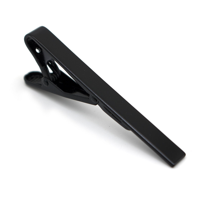 Μεταλλικό κλιπ γραβάτας, ηλεκτροπλατινωμένος χαλκός, επίπεδη κεφαλή, unisex, ατομικά συσκευασμένος