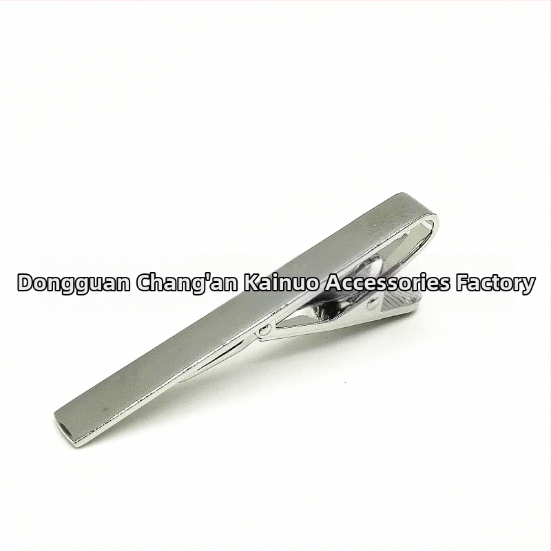 Μεταλλικό κλιπ γραβάτας, ηλεκτροπλατινωμένος χαλκός, επίπεδη κεφαλή, unisex, ατομικά συσκευασμένος