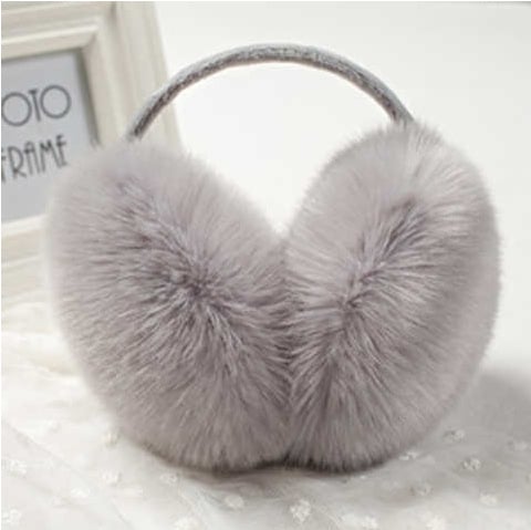 Ανδρικά/γυναικεία earmuffs με πίσω ιμάντα, plush ψεύτικη γούνα κουνελιού, μονόχρωμο σχέδιο, ζεστασιά για τον χειμώνα