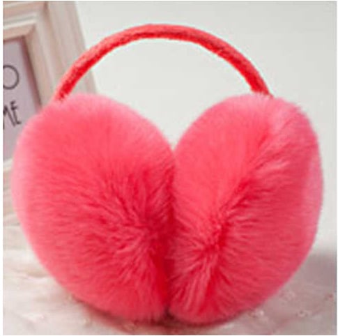 Ανδρικά/γυναικεία earmuffs με πίσω ιμάντα, plush ψεύτικη γούνα κουνελιού, μονόχρωμο σχέδιο, ζεστασιά για τον χειμώνα