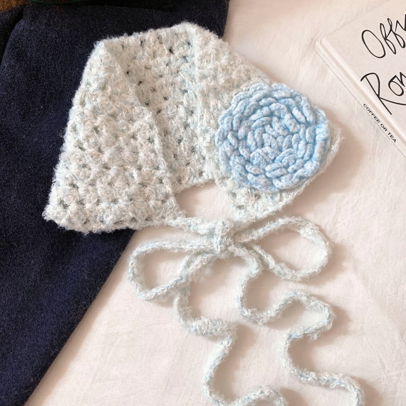 Γούνινα πλεκτά ακουστικά προστασίας αυτιών με δέσιμο, για γυναίκες, χειμώνας σε εξωτερικούς χώρους, Κορεατικό στυλ