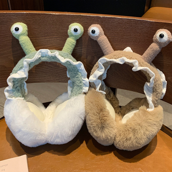 Αναδιπλούμενα ακουστικά αυτιών με дизайн cartoon snail – unisex ενήλικας, κασμίρι, ζεστά για εξωτερικούς χώρους φθινόπωρο/χειμώνα