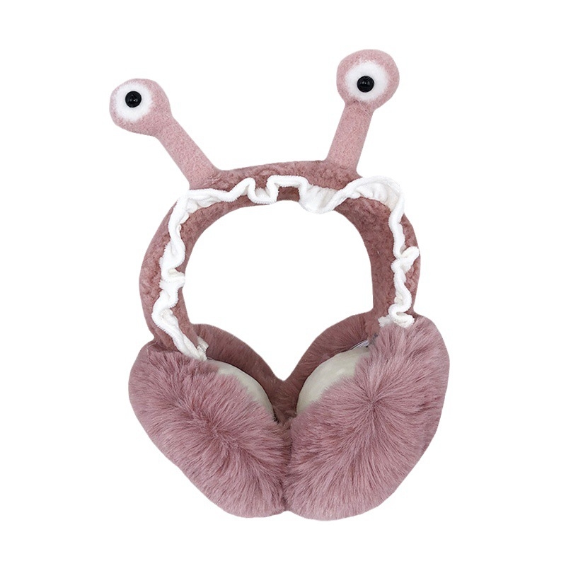 Αναδιπλούμενα ακουστικά αυτιών με дизайн cartoon snail – unisex ενήλικας, κασμίρι, ζεστά για εξωτερικούς χώρους φθινόπωρο/χειμώνα