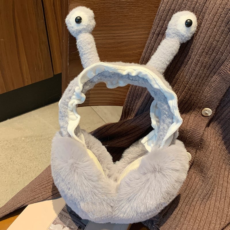 Αναδιπλούμενα ακουστικά αυτιών με дизайн cartoon snail – unisex ενήλικας, κασμίρι, ζεστά για εξωτερικούς χώρους φθινόπωρο/χειμώνα