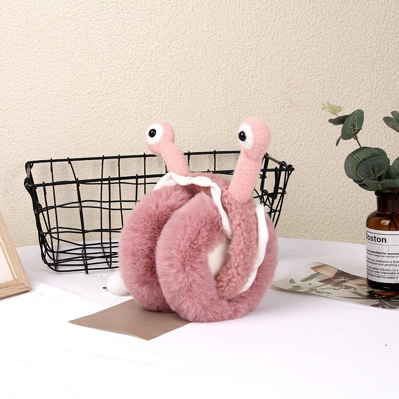 Αναδιπλούμενα ακουστικά αυτιών με дизайн cartoon snail – unisex ενήλικας, κασμίρι, ζεστά για εξωτερικούς χώρους φθινόπωρο/χειμώνα