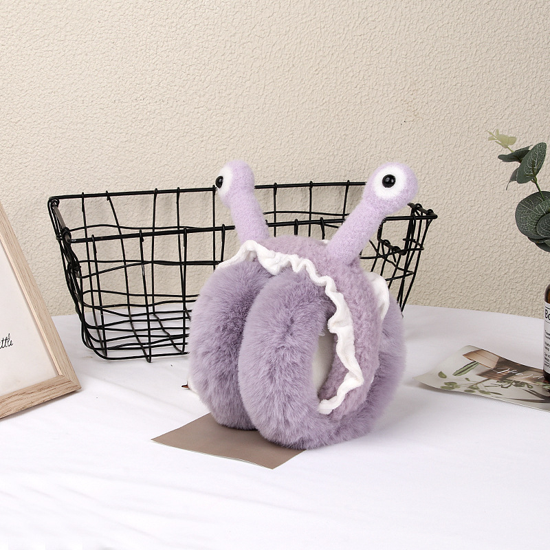 Αναδιπλούμενα ακουστικά αυτιών με дизайн cartoon snail – unisex ενήλικας, κασμίρι, ζεστά για εξωτερικούς χώρους φθινόπωρο/χειμώνα