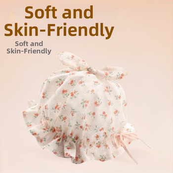 Puuvillane beebipäikesekübar lilleline muster, lühikese visiiriga, kupolikroon, hingav, kevad-sügis, 0–12 kuud