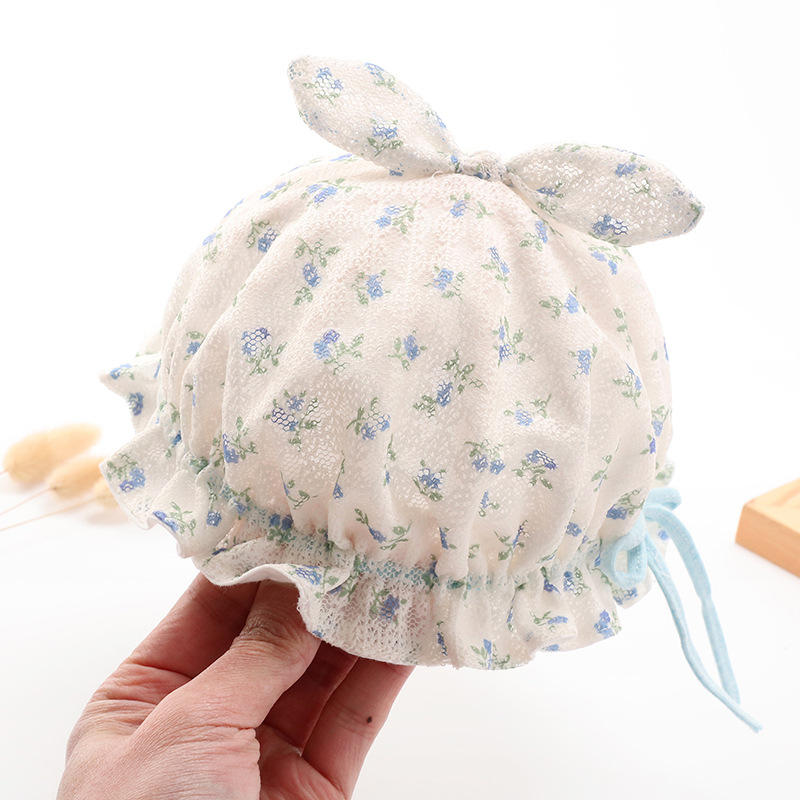 Puuvillane beebipäikesekübar lilleline muster, lühikese visiiriga, kupolikroon, hingav, kevad-sügis, 0–12 kuud