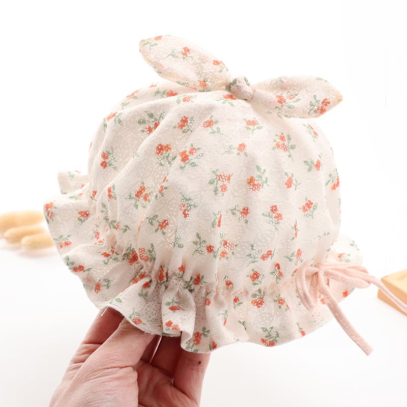 Puuvillane beebipäikesekübar lilleline muster, lühikese visiiriga, kupolikroon, hingav, kevad-sügis, 0–12 kuud