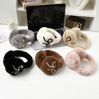 Ωτοασπίδες με φιόγκο από plush (Χειμώνας; Plush; Για ενήλικες; Θερμές; 2024)