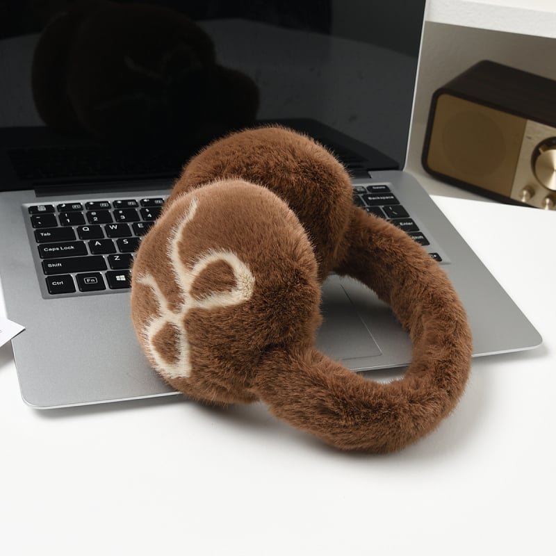 Ωτοασπίδες με φιόγκο από plush (Χειμώνας; Plush; Για ενήλικες; Θερμές; 2024)