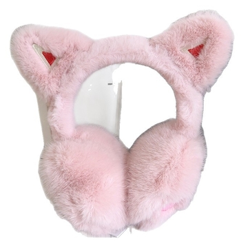 Ακουστικά αυτιών με plush σχέδιο γάτας για γυναίκες — ζεστά, ανθεκτικά στον άνεμο, επενδεδυμένα με φλίς (Υλικό: Πολυεστέρας; Εποχή: Χειμώνας/Φθινόπωρο; Φύλο: Γυναίκες)