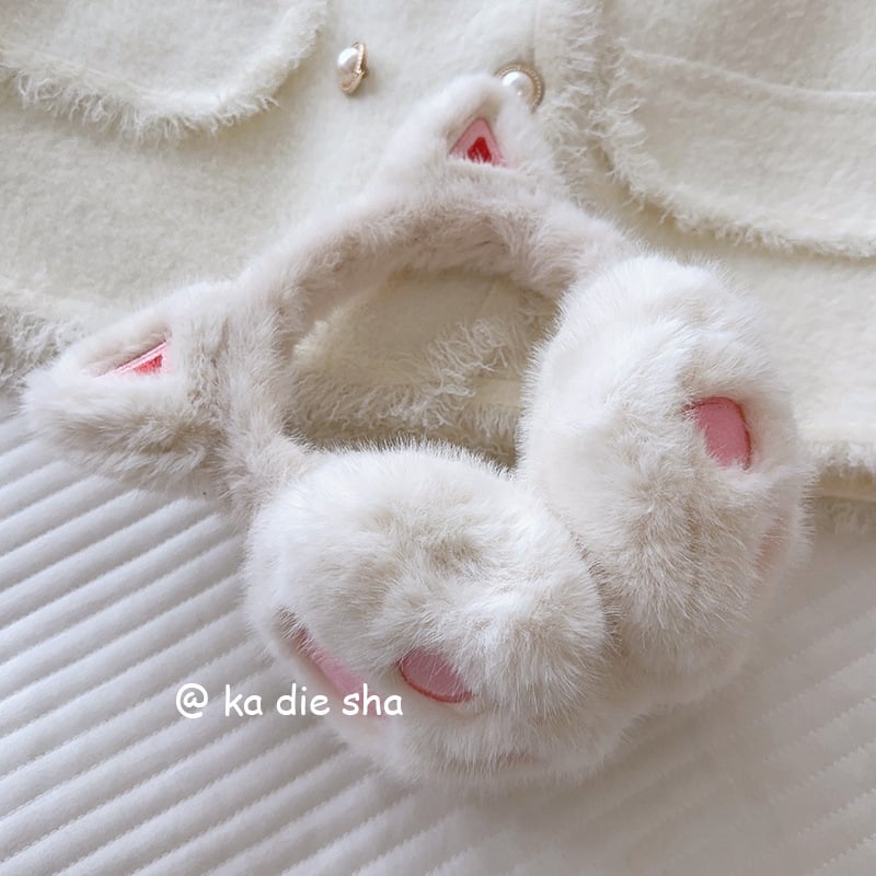 Ακουστικά αυτιών με plush σχέδιο γάτας για γυναίκες — ζεστά, ανθεκτικά στον άνεμο, επενδεδυμένα με φλίς (Υλικό: Πολυεστέρας; Εποχή: Χειμώνας/Φθινόπωρο; Φύλο: Γυναίκες)