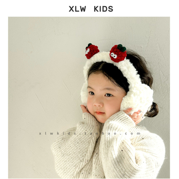 Παιδικός χειμωνιάτικος βελούδινος θερμαντήρας αυτιών — καρτούν μοτίβο, βασικό-χαριτωμένο στυλ, διατηρεί τα αυτιά ζεστά