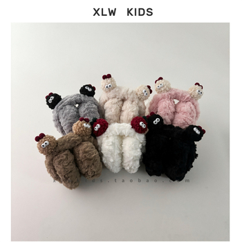 Παιδικός χειμωνιάτικος βελούδινος θερμαντήρας αυτιών — καρτούν μοτίβο, βασικό-χαριτωμένο στυλ, διατηρεί τα αυτιά ζεστά