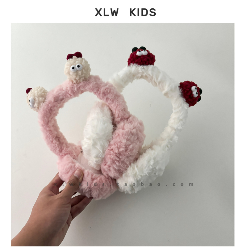 Παιδικός χειμωνιάτικος βελούδινος θερμαντήρας αυτιών — καρτούν μοτίβο, βασικό-χαριτωμένο στυλ, διατηρεί τα αυτιά ζεστά