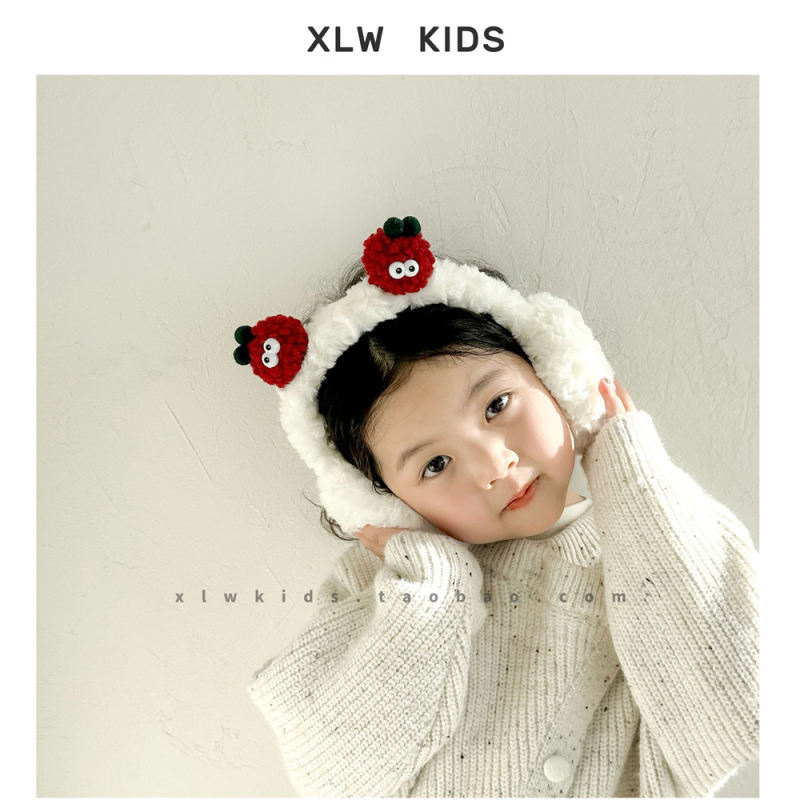 Παιδικός χειμωνιάτικος βελούδινος θερμαντήρας αυτιών — καρτούν μοτίβο, βασικό-χαριτωμένο στυλ, διατηρεί τα αυτιά ζεστά