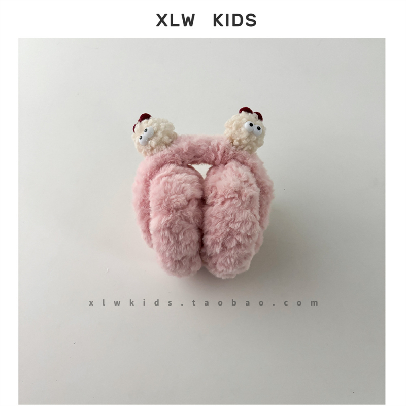 Παιδικός χειμωνιάτικος βελούδινος θερμαντήρας αυτιών — καρτούν μοτίβο, βασικό-χαριτωμένο στυλ, διατηρεί τα αυτιά ζεστά