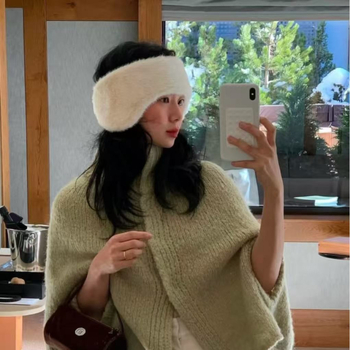 Protecții pentru urechi pluș, montate pe cap, unisex, monocrome, pentru iarnă și toamnă