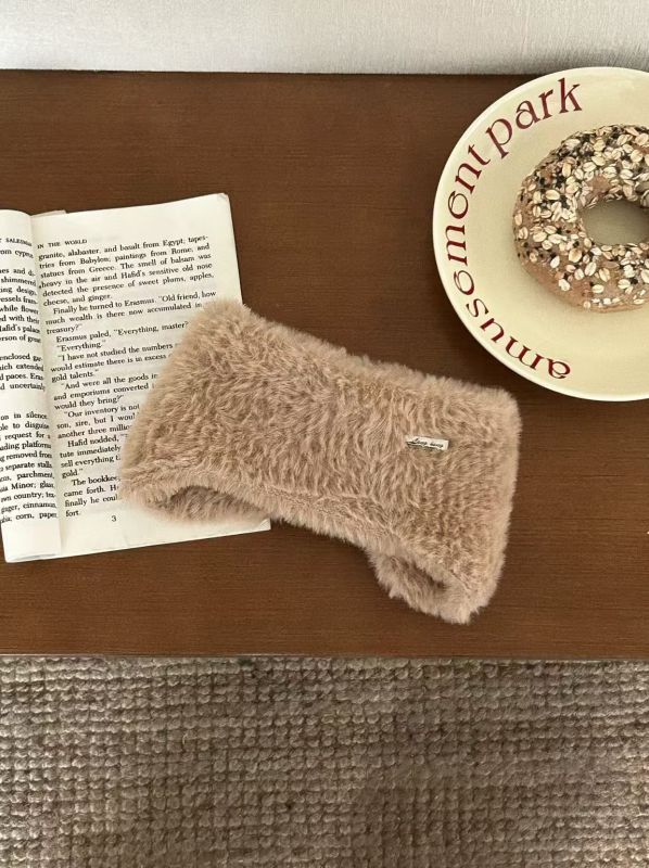 Protecții pentru urechi pluș, montate pe cap, unisex, monocrome, pentru iarnă și toamnă