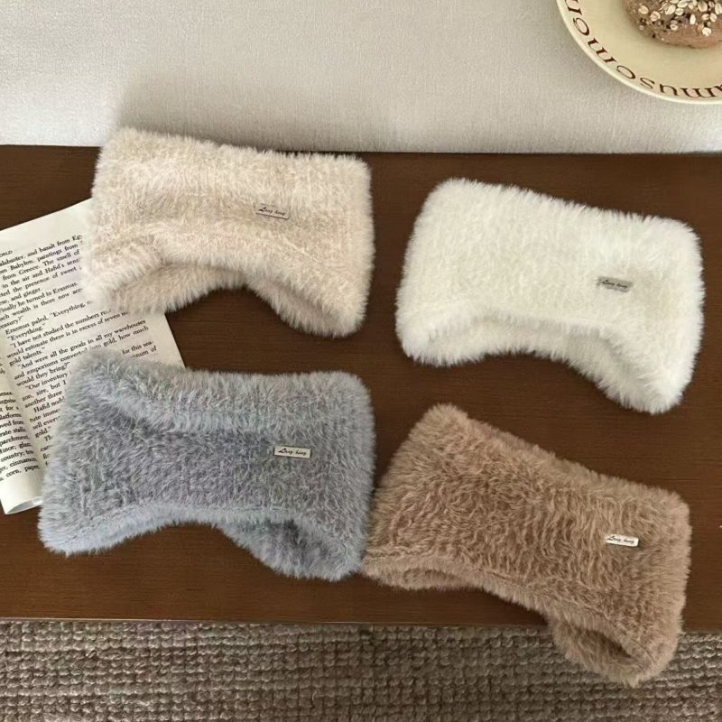 Protecții pentru urechi pluș, montate pe cap, unisex, monocrome, pentru iarnă și toamnă