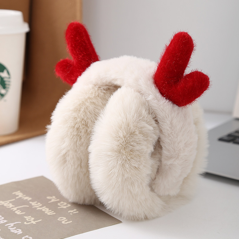 Корейски стил зимни ушни предпазители, леопардов принт и рогчета, плюшени и сгъваеми, унисекс за възрастни