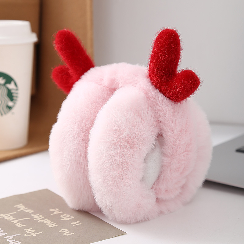 Корейски стил зимни ушни предпазители, леопардов принт и рогчета, плюшени и сгъваеми, унисекс за възрастни