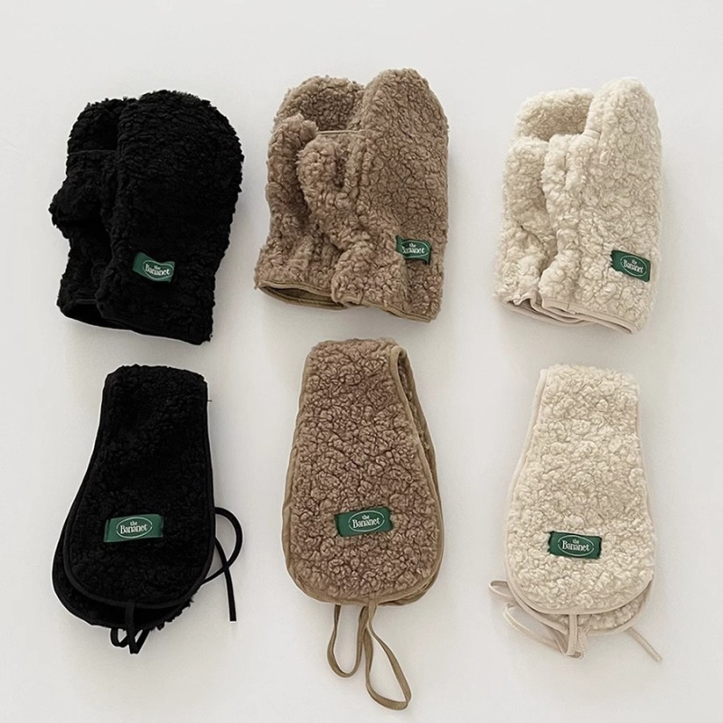 Zimski set zaštite za uši i rukavice - unisex, odrasli, osnovni stil, jednobojan
