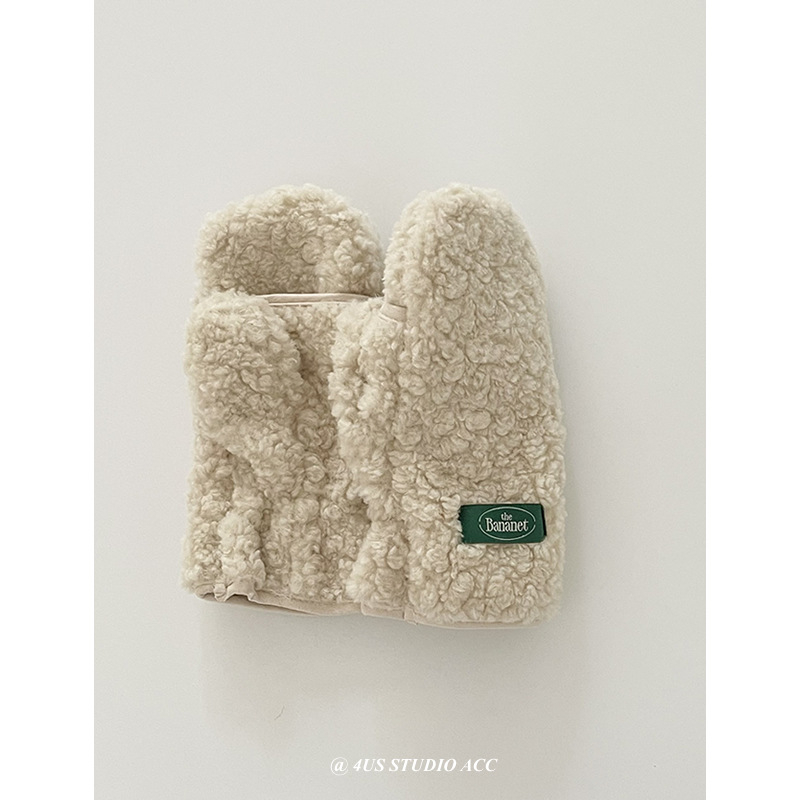 Zimski set zaštite za uši i rukavice - unisex, odrasli, osnovni stil, jednobojan