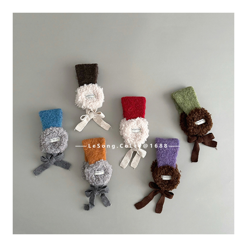 Корейски стил зимни детски ушни защити – вълна, карикатурен мотив, пазят топлината, унисекс