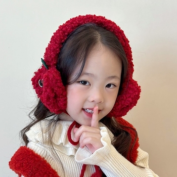 Плетени ушни предпазители за възрастни, унисекс, карикатурен модел, флис, зимна топлина