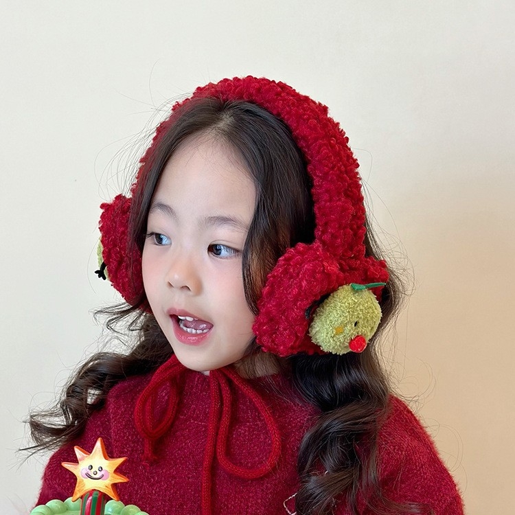 Плетени ушни предпазители за възрастни, унисекс, карикатурен модел, флис, зимна топлина