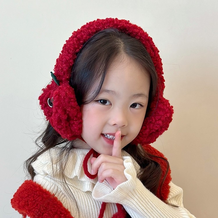 Плетени ушни предпазители за възрастни, унисекс, карикатурен модел, флис, зимна топлина