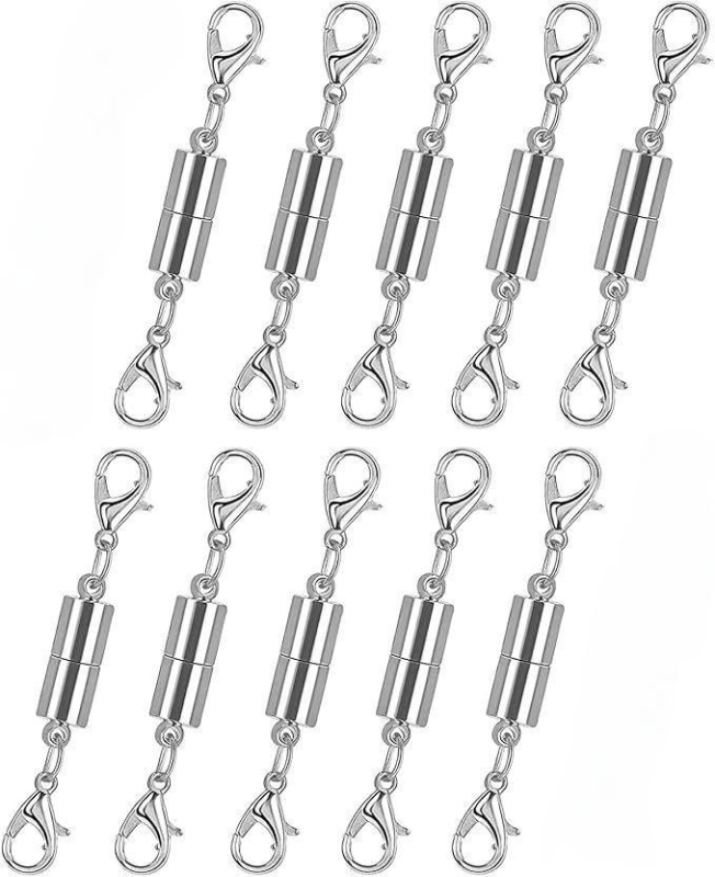 Цилиндрична магнитна закопчалка за бижута – 12-частен DIY комплект, сплав, електропокритие