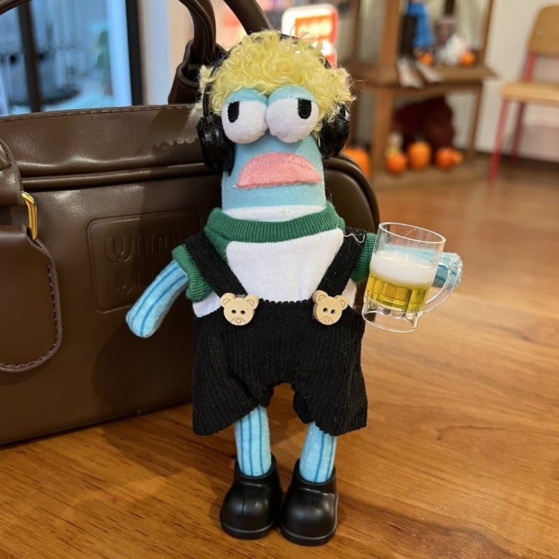 Beechburg Ugly Fish serijos pūkuotas raktų pakabukas, animacinio stiliaus, medžiaga: pūkų audinys, įprasta pakuotė