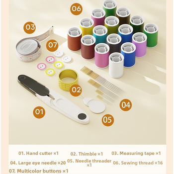 Magnētinė siuvimo dėžutė, nešiojama ir daugiafunkcinis komplektas, 108 dalių, 260 g