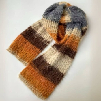 DIY komplet za pletenje šala s pejzažnim uzorkom i ink-dyed uzorkom, domaća vuna, pređa 7s, 1 vlakno