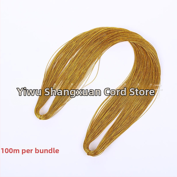 Metalinė siūlė, 8 gijų pluoštas, apvali, poliesteris, skirta pakabinamoms etiketėms ir dovanų įvyniojimui, blizganti